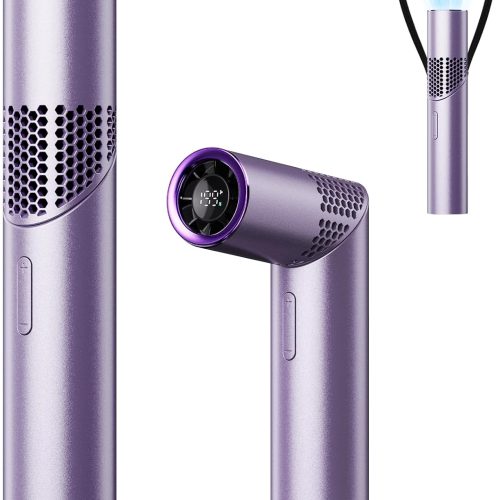 Portable Handheld Turbo Fan,3 IN 1 Rechargeable Mini Fans,Up to 12 Working Hours,1-199 Speed,Digital Display,for Outdoor,Travel,Beach,Office,2026 Summer Gifts for Women (Purple)
